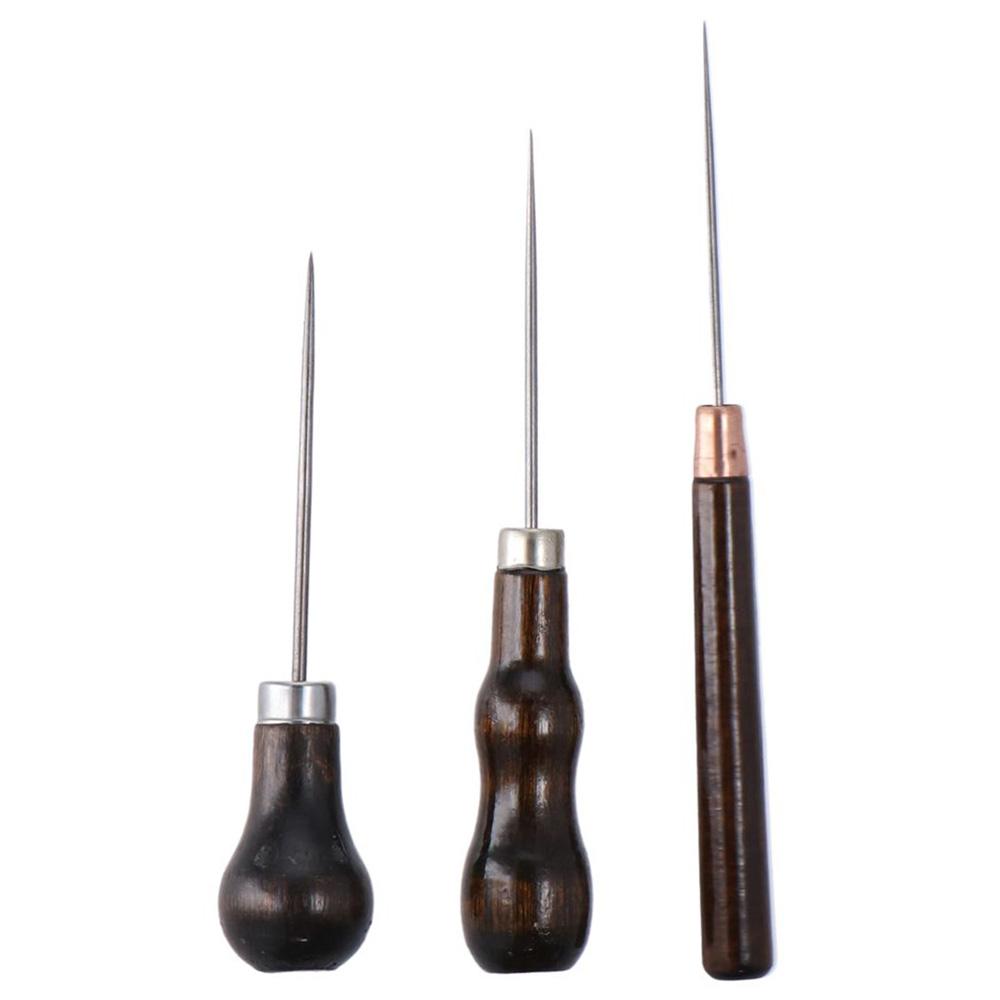 Leatherwork Punching Tool - 3 pezzi manico in legno Scratch