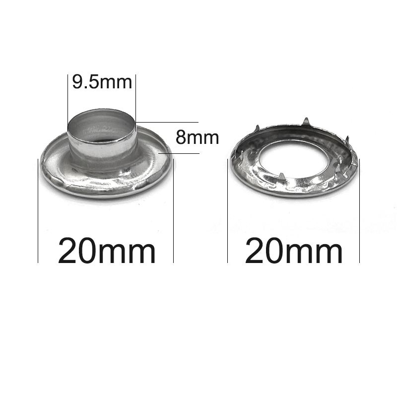 Leatherwork Eyelets - Interno 9,5 mm Bottoni in tela