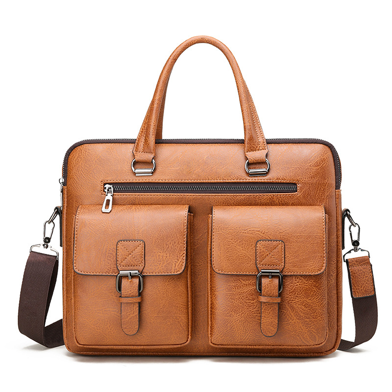 Leather Work Bag Mens - Borsa da uomo d'affari di marca