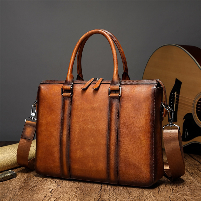 Leather Work Bag Mens - Borsa da lavoro in pelle di