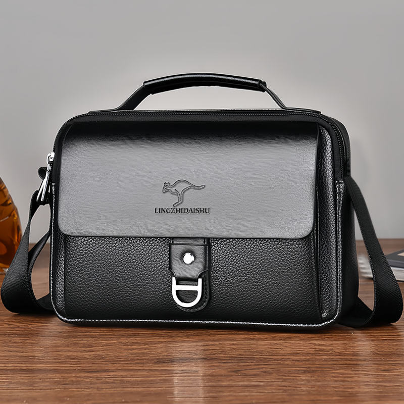 Leather Work Bag Mens - Borsa da Lavoro Bicolore Resistente all'Usura,