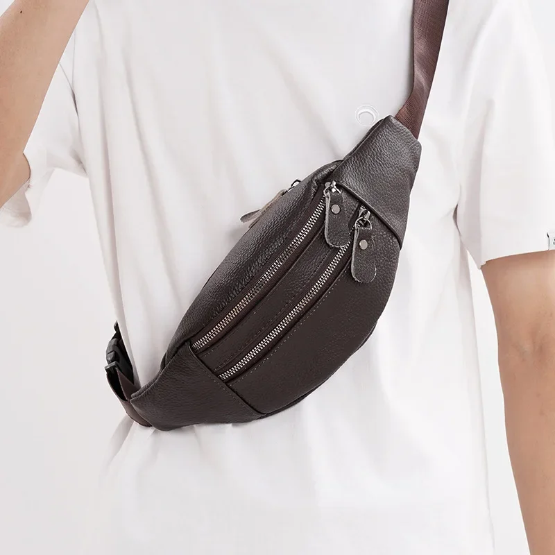 Leather Work Bag Mens - Borsa da uomo in vera pelle,