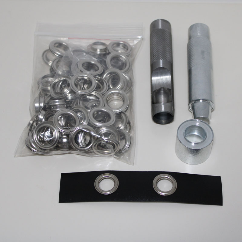 Leatherwork Eyelets - 4mm-14mm 100 Set Argento Occhiello e