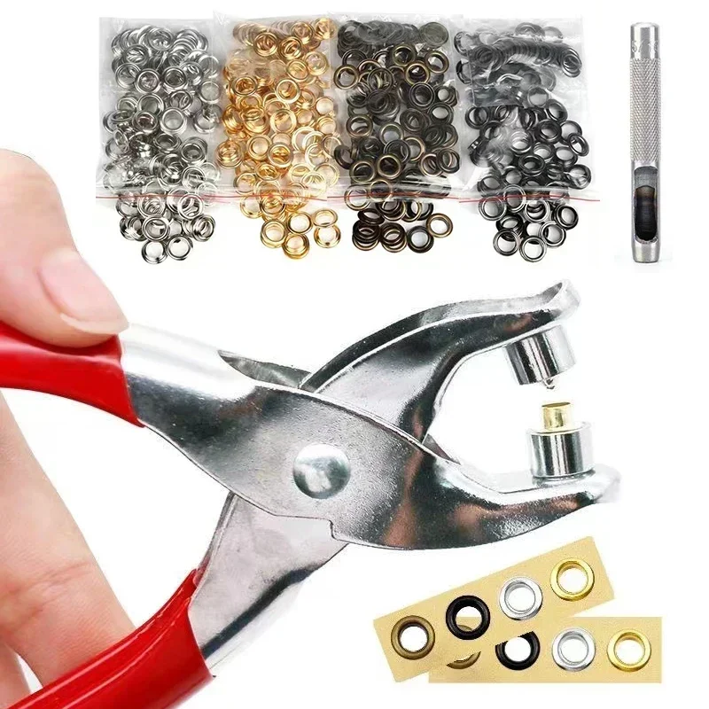 Leatherwork Eyelets - 100 set 4mm occhiello in metallo