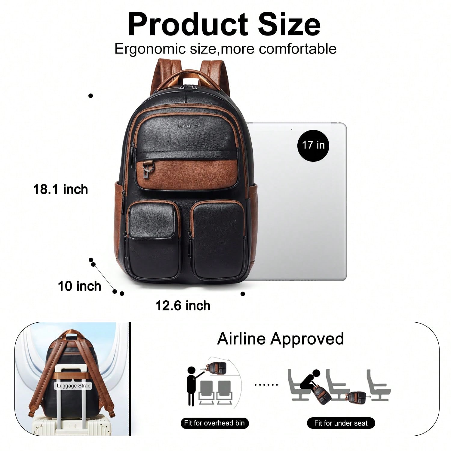 Zaino in Pelle Vegana LATMAP p - Leather Work Womens Backpack recensione e prezzo