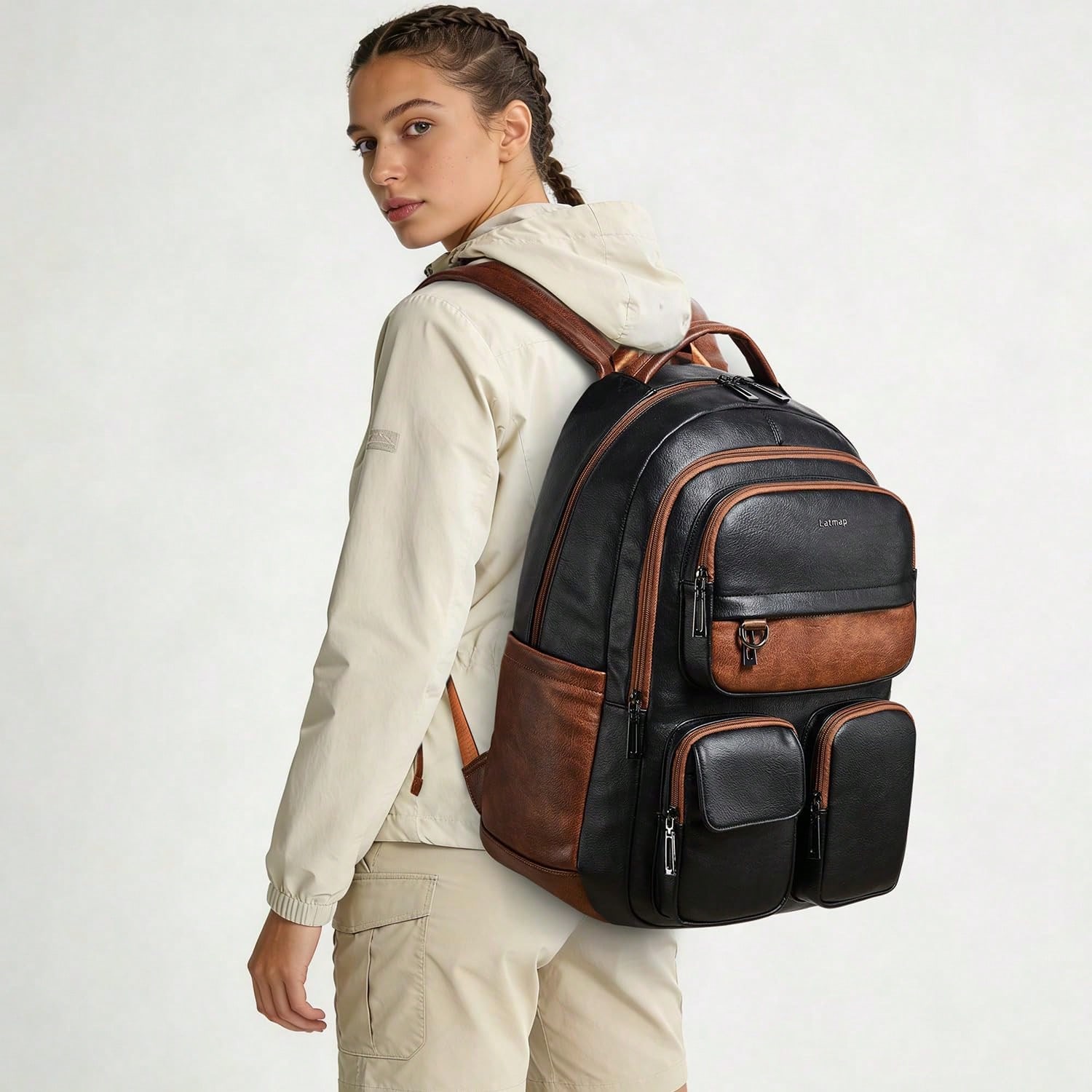 Zaino in Pelle Vegana LATMAP p - Leather Work Womens Backpack recensione e prezzo