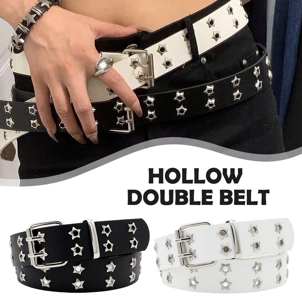 Cintura in pelle Y2K Punk con  - Leatherwork Eyelets recensione e prezzo
