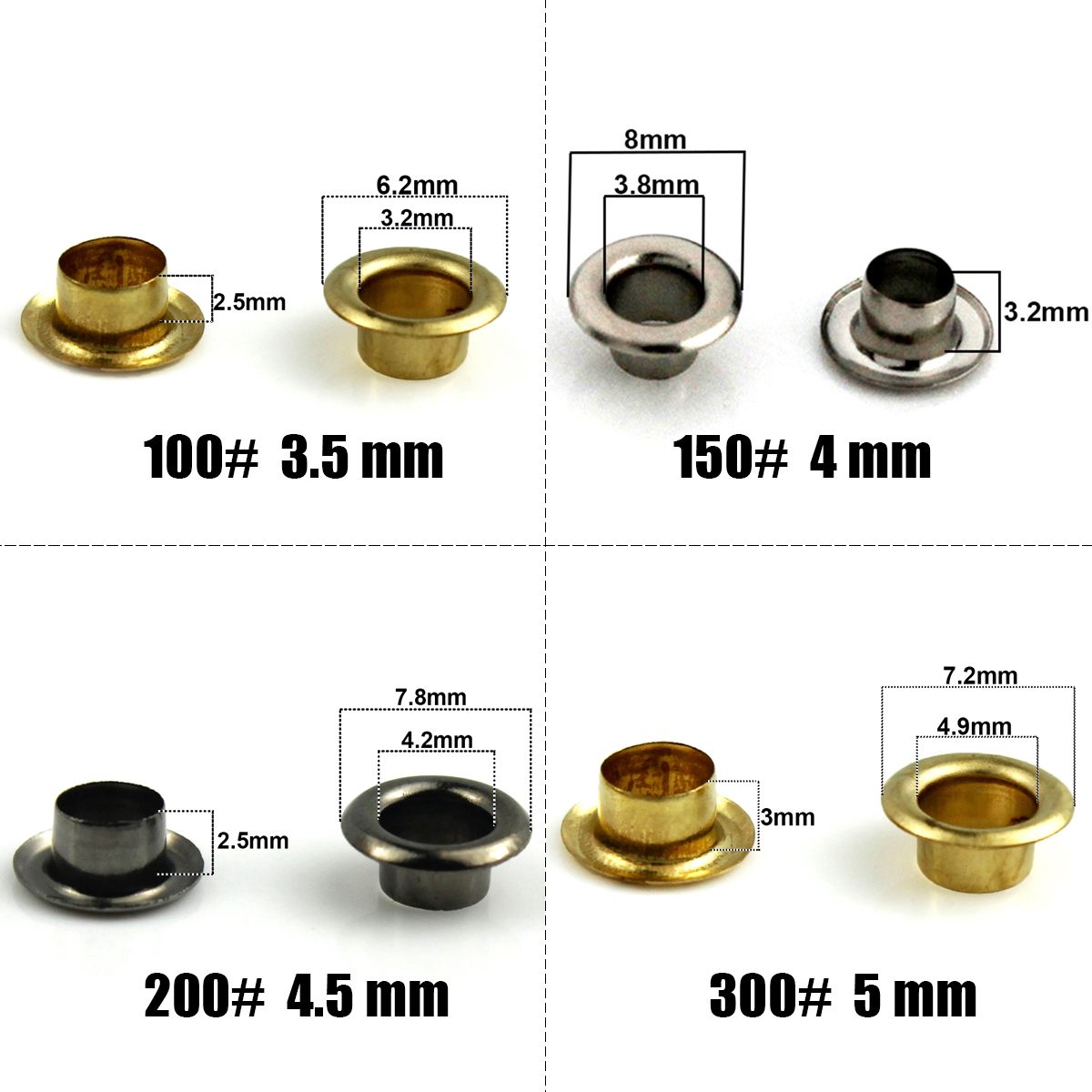 100 set di occhielli in ottone - Leatherwork Eyelets recensione e prezzo